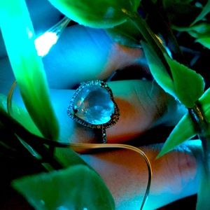 Sterling silver and blue topaz ring